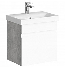 Тумба с раковиной белый глянец/бетон светлый 49,5 см Aqwella Smart SRT0105BS + UM-MOD50SL/1