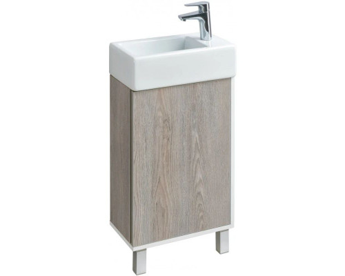 Заказать Комплект мебели белый глянец/дуб навара 46 см Акватон Эмма 1A221601EAD80 + 1WH301972 + 1A221802EAD80 в магазине сантехники Santeh-Crystal.ru