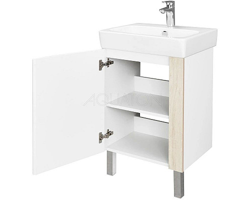 Купить Комплект мебели дуб верона/белый глянец 55 см Акватон Кантри 1A257601AHB20 + 1WH302185 + 1A257702AHB20 в магазине сантехники Santeh-Crystal.ru