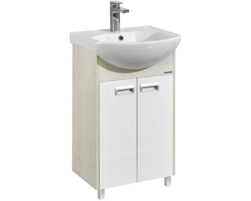 Купить Тумба с раковиной белый глянец/дуб сомерсет 50,5 см Акватон Бекка 1A2108K1BAC20 в магазине сантехники Santeh-Crystal.ru