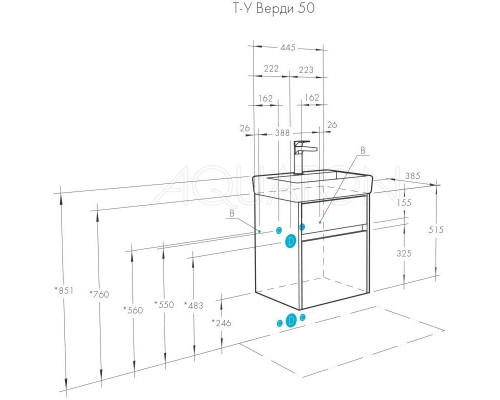 Приобрести Комплект мебели белый глянец/ясень фабрик 50 см Акватон Верди 1A195901VDAV0 + 1WH302184 + 1A195802VDAV0 в магазине сантехники Santeh-Crystal.ru