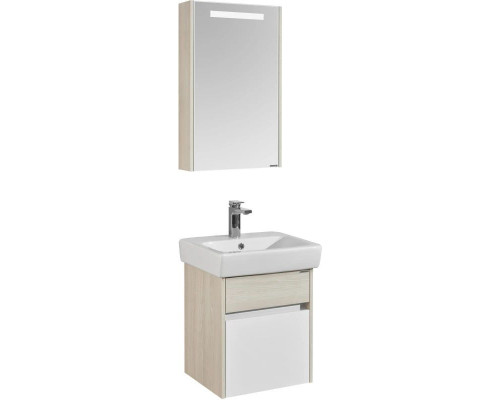 Приобрести Комплект мебели белый глянец/ясень фабрик 50 см Акватон Верди 1A195901VDAV0 + 1WH302184 + 1A195802VDAV0 в магазине сантехники Santeh-Crystal.ru