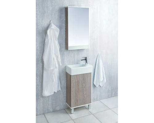 Заказать Комплект мебели белый глянец/дуб навара 46 см Акватон Эмма 1A221601EAD80 + 1WH301972 + 1A221802EAD80 в магазине сантехники Santeh-Crystal.ru