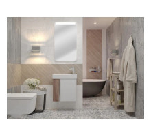 Комплект мебели белый глянец/ясень шимо 46 см Акватон Вита 1A221401VTD70 + 1WH301972 + 1A221902VT010