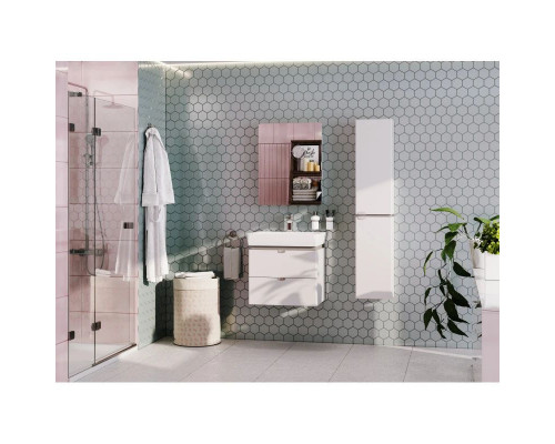 Приобрести Комплект мебели белый глянец/серый кашемир 50 см Акватон Скай 1A238001SY010 + 1WH302184 + 1A238402SY010 в магазине сантехники Santeh-Crystal.ru