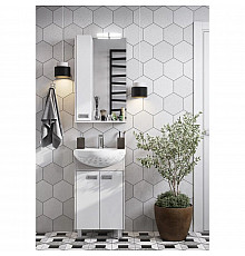 Комплект мебели белый глянец/дуб сомерсет 50,5 см Акватон Бекка 1A210801BAC20 + 1WH207781 + 1A214502BAC20