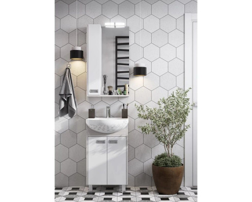 Приобрести Комплект мебели белый глянец/дуб сомерсет 50,5 см Акватон Бекка 1A210801BAC20 + 1WH207781 + 1A214502BAC20 в магазине сантехники Santeh-Crystal.ru