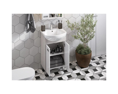 Приобрести Комплект мебели белый глянец/дуб сомерсет 50,5 см Акватон Бекка 1A210801BAC20 + 1WH207781 + 1A214502BAC20 в магазине сантехники Santeh-Crystal.ru