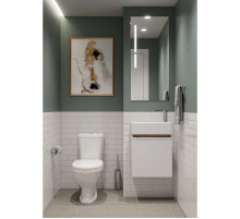 Комплект мебели белый глянец/эбони светлый 46 см Акватон Эклипс 1A172801EK49R + 1WH301972 + 1A129002EK010