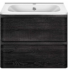 Тумба с раковиной черное дерево 59,4 см Vincea Vico VMC-2V600CN + VCB-2VP600W