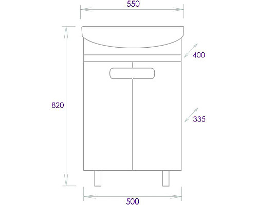Купить Тумба белый глянец/кастелло 50 см Onika Харпер 105557 в магазине сантехники Santeh-Crystal.ru