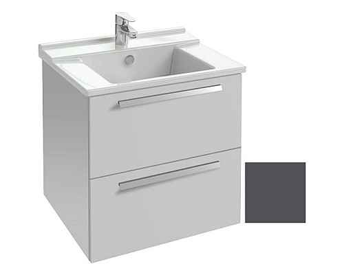 Приобрести Тумба серый антрацит 2 ящика 57 см Jacob Delafon Struktura EB1276-N14 в магазине сантехники Santeh-Crystal.ru