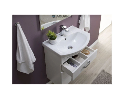 Купить Тумба белый 55,4 см Aquanet Ирис 00198381 в магазине сантехники Santeh-Crystal.ru