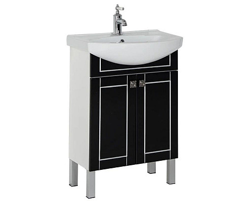 Заказать Тумба черный/патина серебро 55,4 см Aquanet Честер 00186102 в магазине сантехники Santeh-Crystal.ru