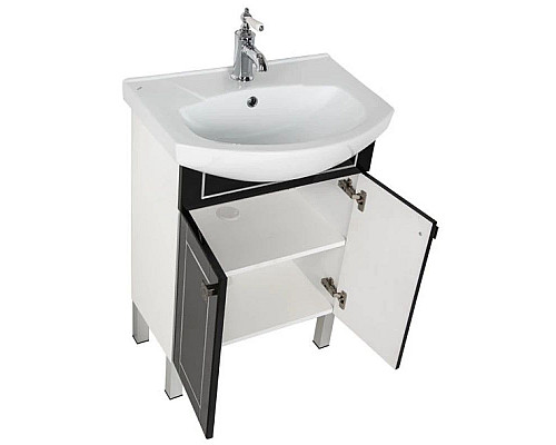 Заказать Тумба черный/патина серебро 55,4 см Aquanet Честер 00186102 в магазине сантехники Santeh-Crystal.ru