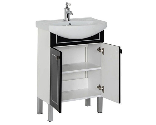 Заказать Тумба черный/патина серебро 55,4 см Aquanet Честер 00186102 в магазине сантехники Santeh-Crystal.ru