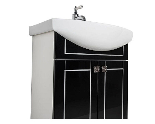 Заказать Тумба черный/патина серебро 55,4 см Aquanet Честер 00186102 в магазине сантехники Santeh-Crystal.ru