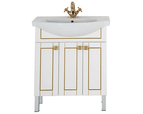 Заказать Тумба белый/патина золото 69 см Aquanet Честер 00186100 в магазине сантехники Santeh-Crystal.ru