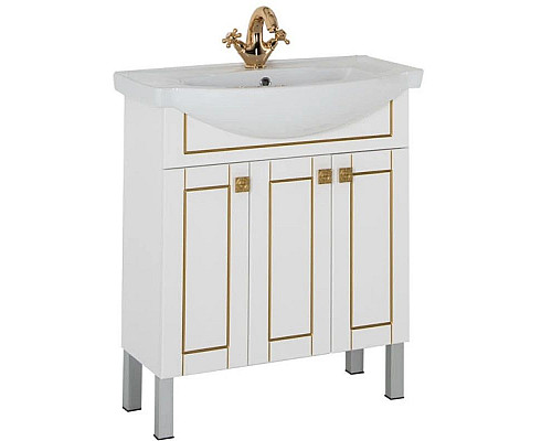 Заказать Тумба белый/патина золото 69 см Aquanet Честер 00186100 в магазине сантехники Santeh-Crystal.ru