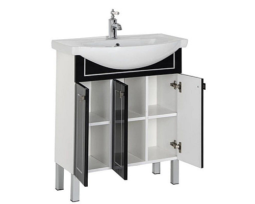 Купить Тумба черный/патина серебро 69 см Aquanet Честер 00186101 в магазине сантехники Santeh-Crystal.ru