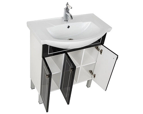 Купить Тумба черный/патина серебро 69 см Aquanet Честер 00186101 в магазине сантехники Santeh-Crystal.ru