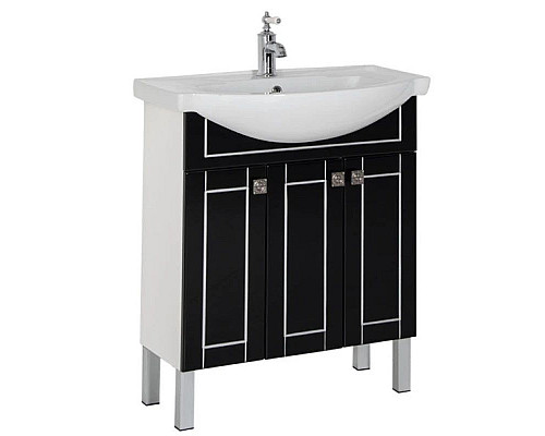 Купить Тумба черный/патина серебро 69 см Aquanet Честер 00186101 в магазине сантехники Santeh-Crystal.ru