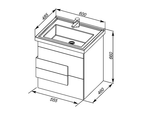 Заказать Тумба дуб кантри 55,5 см Aquanet Мадейра 00183069 в магазине сантехники Santeh-Crystal.ru