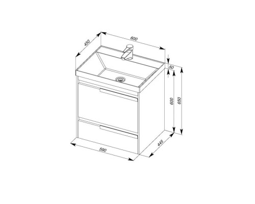 Приобрести Тумба белый 59 см Aquanet Тиволи 00180053 в магазине сантехники Santeh-Crystal.ru