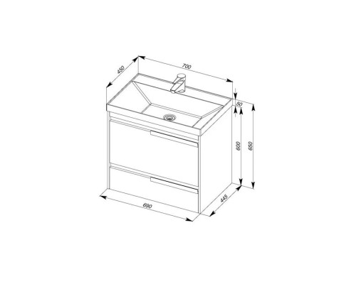 Заказать Тумба белый 69 см Aquanet Тиволи 00180054 в магазине сантехники Santeh-Crystal.ru