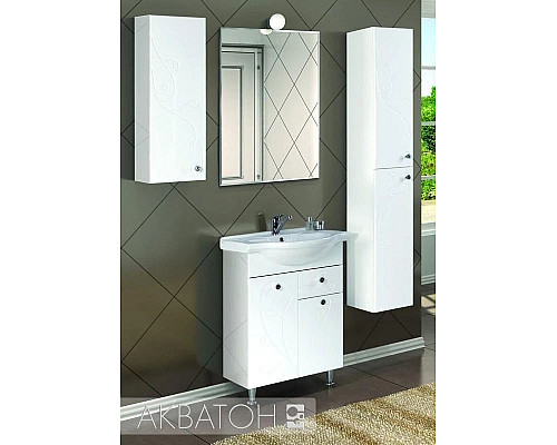 Santeh-Crystal.ru: Тумба белый глянец 56,6 см с бельевой корзиной Акватон Лиана 1A162901LL010 Приобрести Тумба белый глянец 56,6 см с бельевой корзиной Акватон Лиана 1A162901LL010 в магазине сантехники Santeh-Crystal.ru