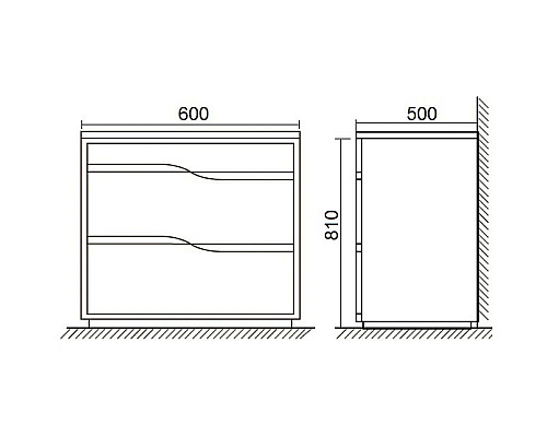 Заказать Тумба белый глянец 60 см BelBagno Gino GINO-600-2C-PIA-BL в магазине сантехники Santeh-Crystal.ru