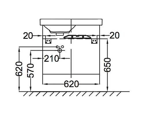 Купить Тумба квебекский дуб 62 см Jacob Delafon Odeon Up EB886-E10 в магазине сантехники Santeh-Crystal.ru