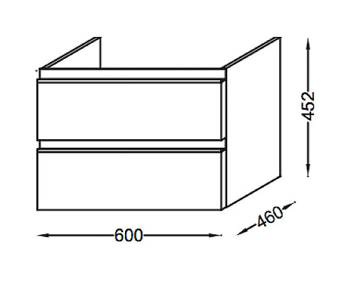 Приобрести Тумба серый антрацит глянец 60 см Jacob Delafon Vox EB2030-RA-442 в магазине сантехники Santeh-Crystal.ru