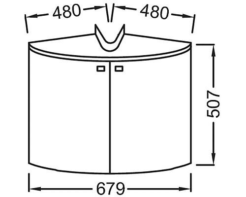 Приобрести Угловая тумба темно-синий глянец 67,9 см Jacob Delafon Odeon Up EB864-G98 в магазине сантехники Santeh-Crystal.ru