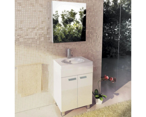 Заказать Тумба с раковиной белый глянец 60 см Comforty Чезана 00003120091 в магазине сантехники Santeh-Crystal.ru