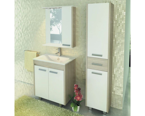 Приобрести Тумба с раковиной сосна лоредо/белый глянец 75 см Comforty Тулуза 00003121660 в магазине сантехники Santeh-Crystal.ru