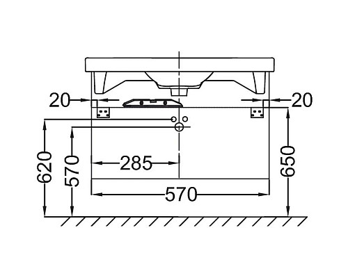 Приобрести Тумба серый антрацит глянец 57 см Jacob Delafon Odeon Up EB877-442 в магазине сантехники Santeh-Crystal.ru
