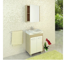 Тумба с раковиной белый глянец/сосна лоредо 60 см Comforty Киото 00003123805