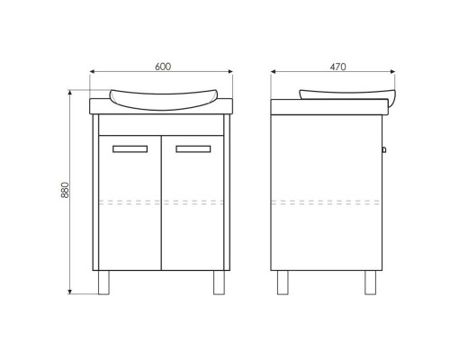 Купить Тумба с раковиной белый глянец/сосна лоредо 60 см Comforty Киото 00003123805 в магазине сантехники Santeh-Crystal.ru