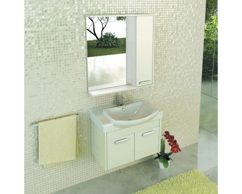 Купить Тумба с раковиной белый глянец 75 см Comforty Киото 00004136266 в магазине сантехники Santeh-Crystal.ru