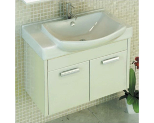 Купить Тумба с раковиной белый глянец 75 см Comforty Киото 00004136266 в магазине сантехники Santeh-Crystal.ru