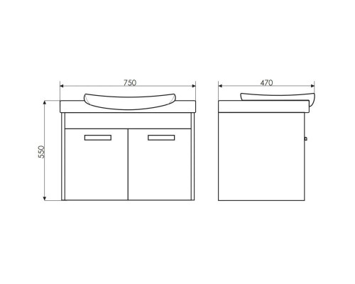 Приобрести Тумба с раковиной белый глянец/сосна лоредо 75 см Comforty Киото 00003123807 в магазине сантехники Santeh-Crystal.ru
