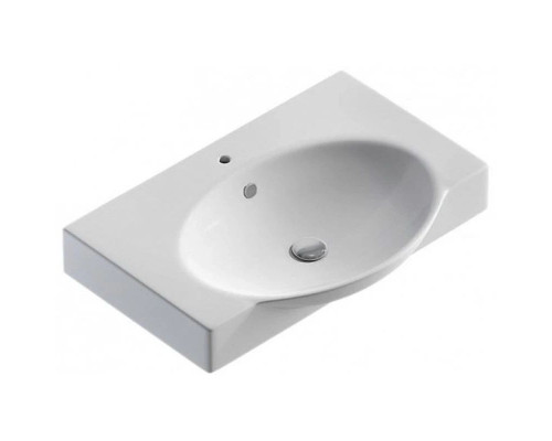 Купить Тумба с раковиной белый глянец/венге темный 76,5 см Comforty Лион 00004135008 в магазине сантехники Santeh-Crystal.ru