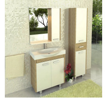 Тумба с раковиной белый глянец/сосна лоредо 76,5 см Comforty Лион 00003125547