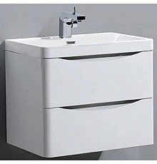 Тумба с раковиной белый глянец 60 см BelBagno Ancona-N ANCONA-N-600-2C-SO-BL + EA-600-LVB