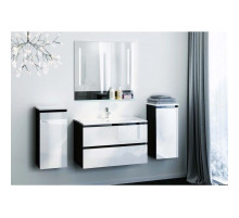 Тумба белый глянец/черный глянец 70 см Astra-Form Альфа 020407