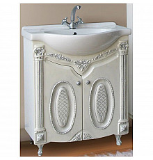 Тумба с раковиной белый жемчуг серебряная патина 66,5 см Atoll Наполеон