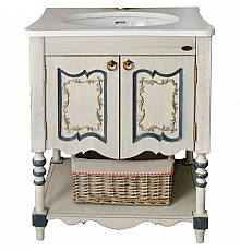 Тумба с раковиной слоновая кость синяя патина 75 см Atoll Флоренция