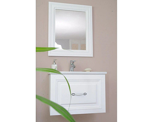 Приобрести Тумба с раковиной белый матовый 60,5 см Atoll Валери в магазине сантехники Santeh-Crystal.ru