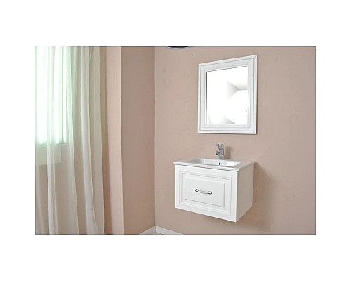 Приобрести Тумба с раковиной белый матовый 60,5 см Atoll Валери в магазине сантехники Santeh-Crystal.ru